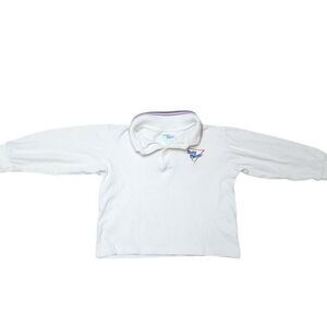Vintage Baby B'gosh Long Sleeve Polo Shirt Baby Size 24 Mos White Made USA